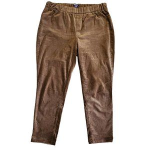 ROAMANS Solid All Brown Pull On Corduroy Pants Womens Plus Size 20W